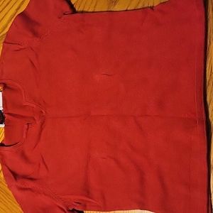 Vintage red short sleeve knit silk sweater